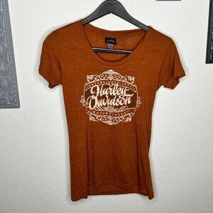 Harley Davidson Burnt Orange Smoky Mountain Tee - Size M